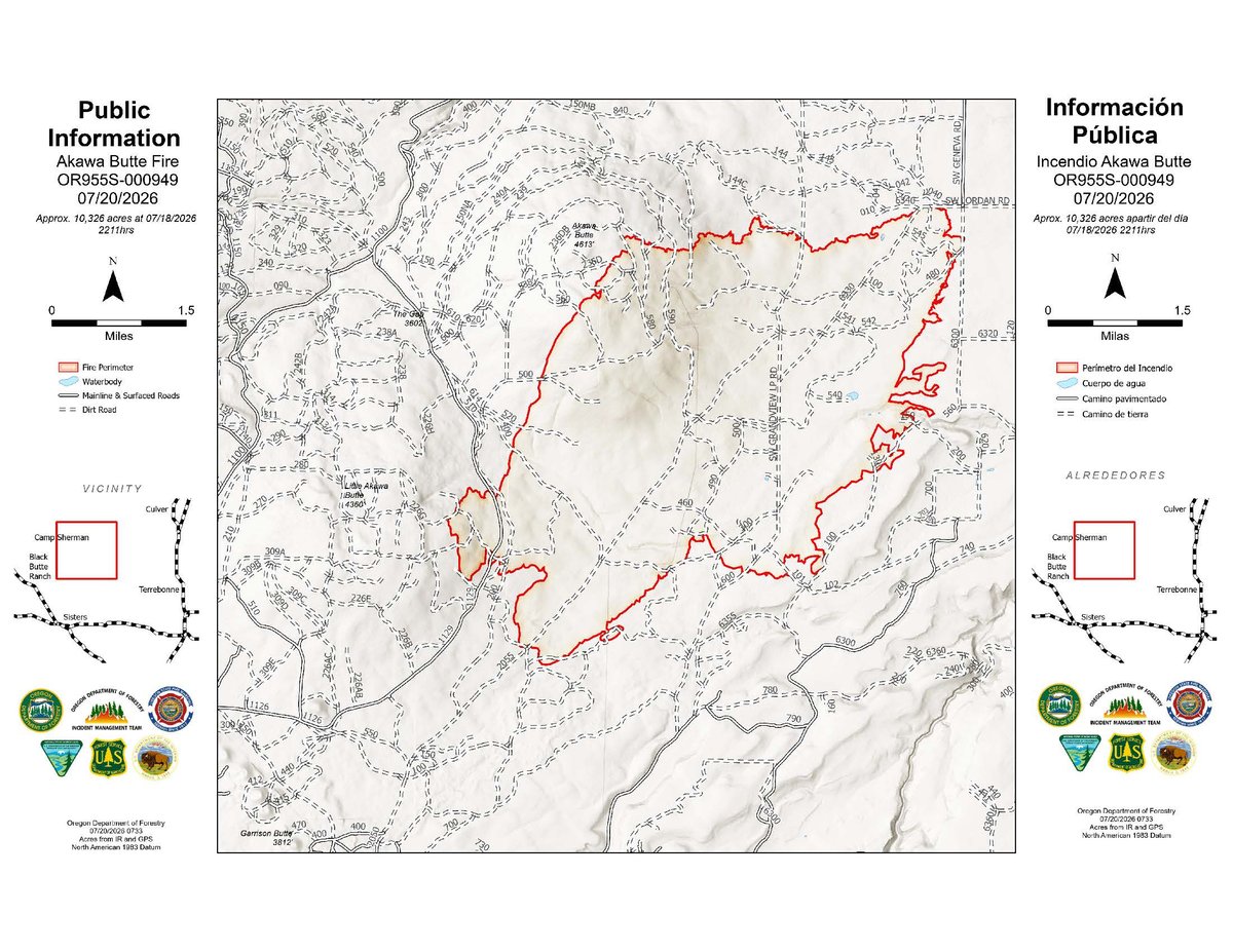Akawa Butte Fire PIO map 7-20-2026
