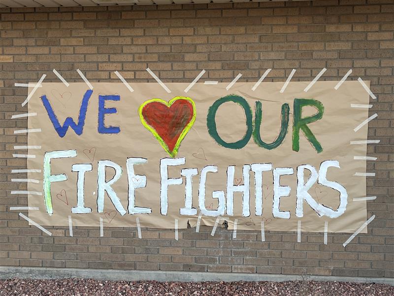 Thank You Sign Lifts Firefighter Morale