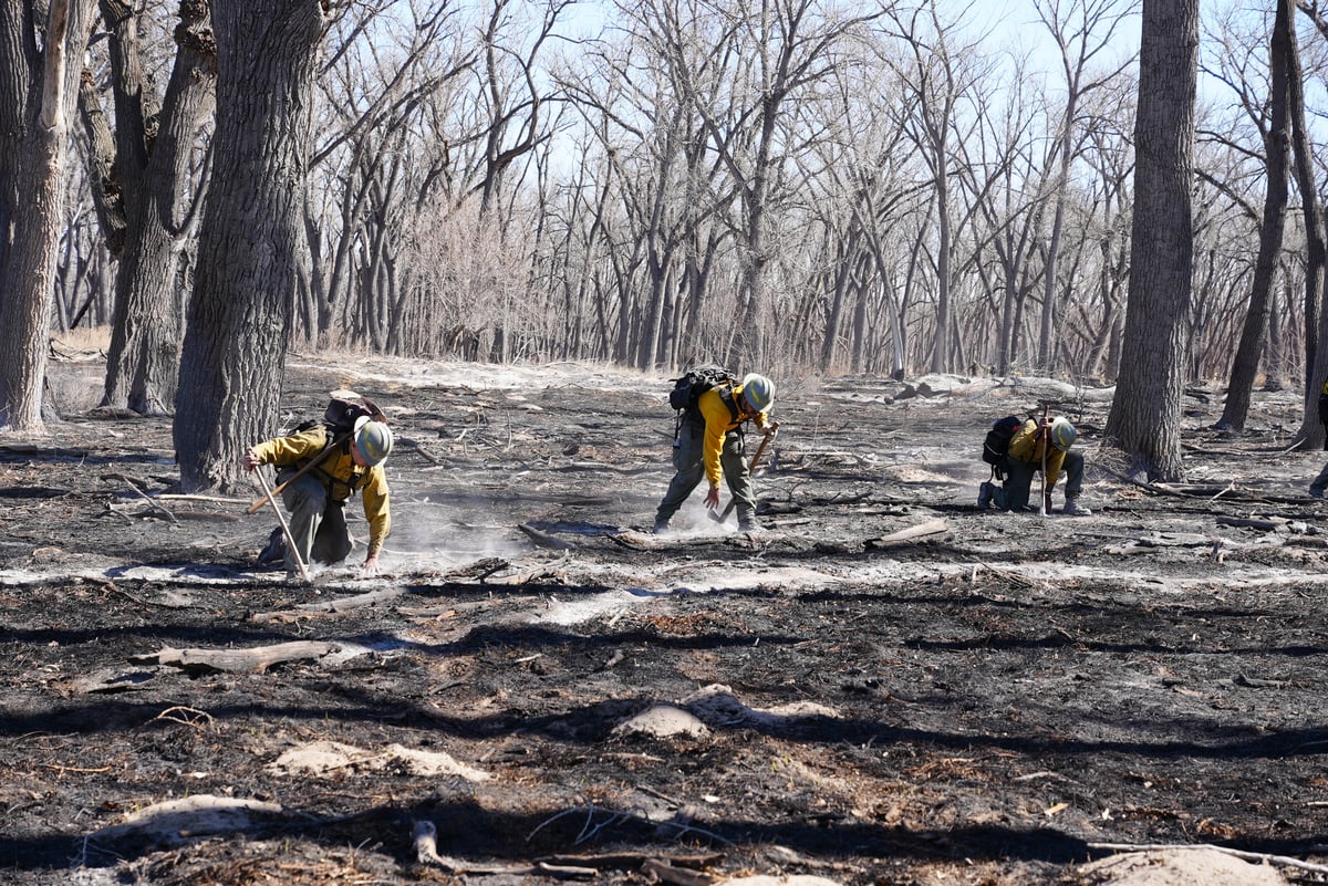 Firefighters Search and Destroy Sources of Heat