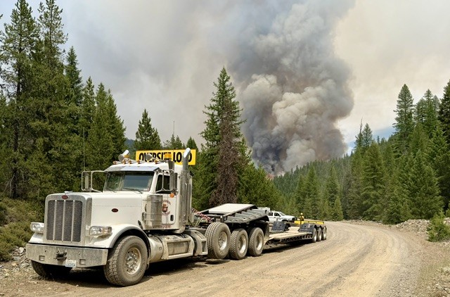 Flatbed Truck near Fireline
