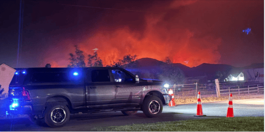 Iron Fire 2026 - Pickup Truck in forground as night sky...