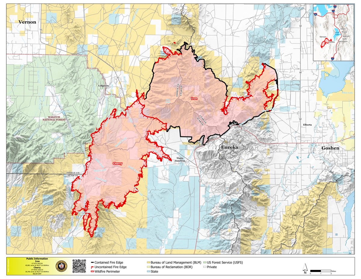 Iron and Cherry Fire Map for Sunday, June 28