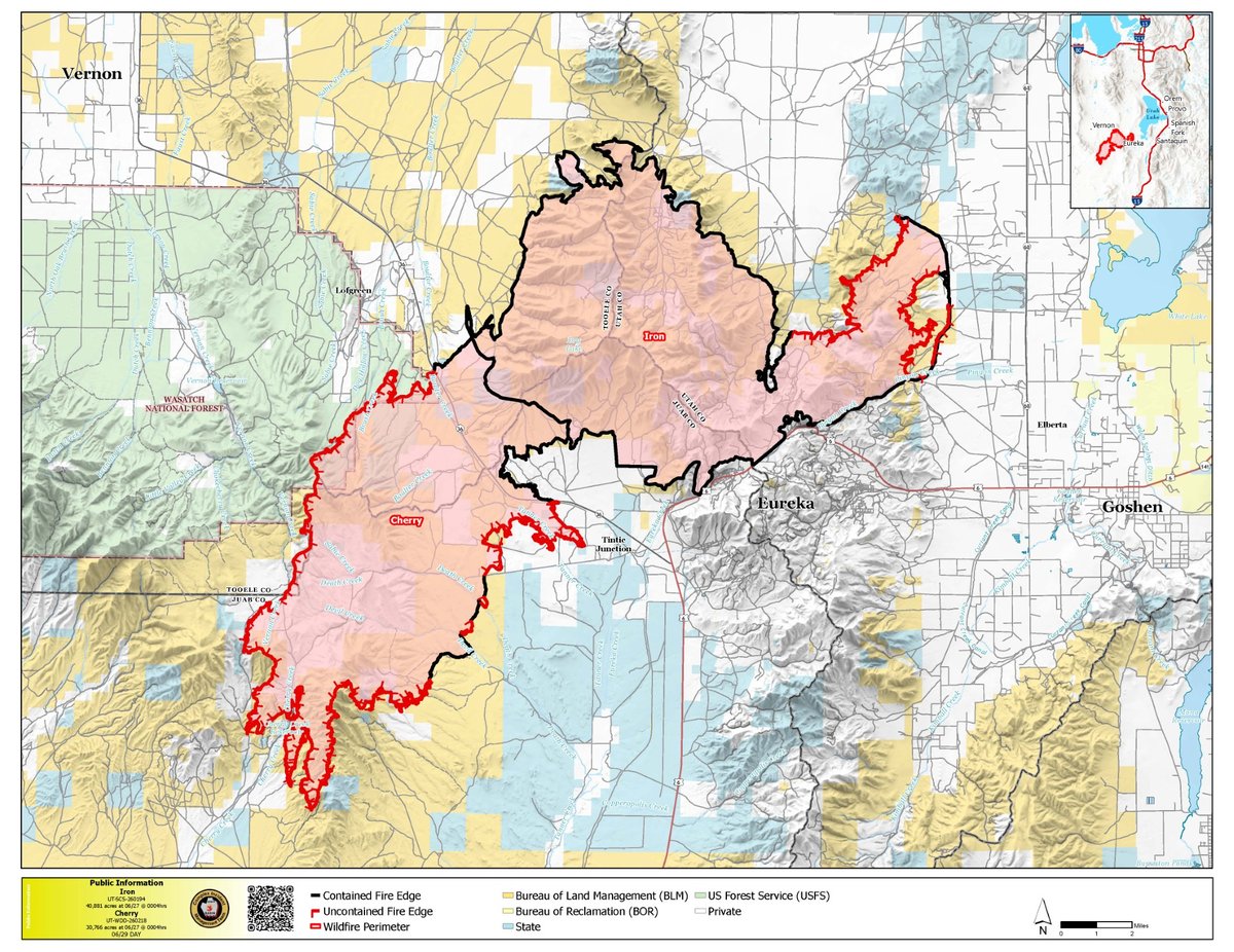 Iron and Cherry Fire Map for Monday, June 29