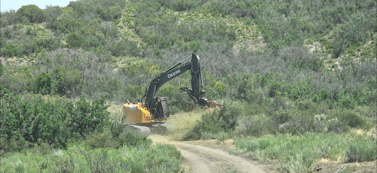 Heavy machinery working on the Gold Mountain Fire