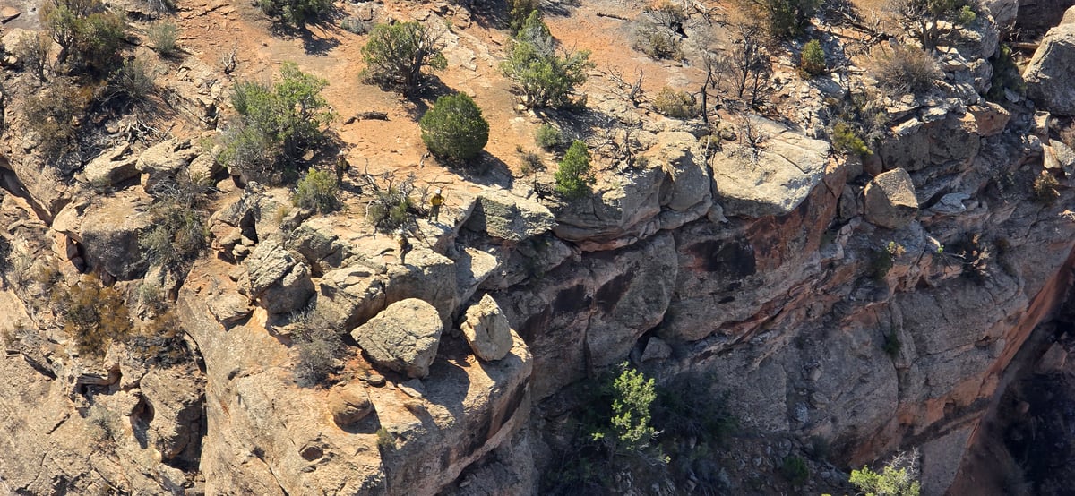 Firefighters on Top of a Mesa During Snyder Fire Mop Up Operations
