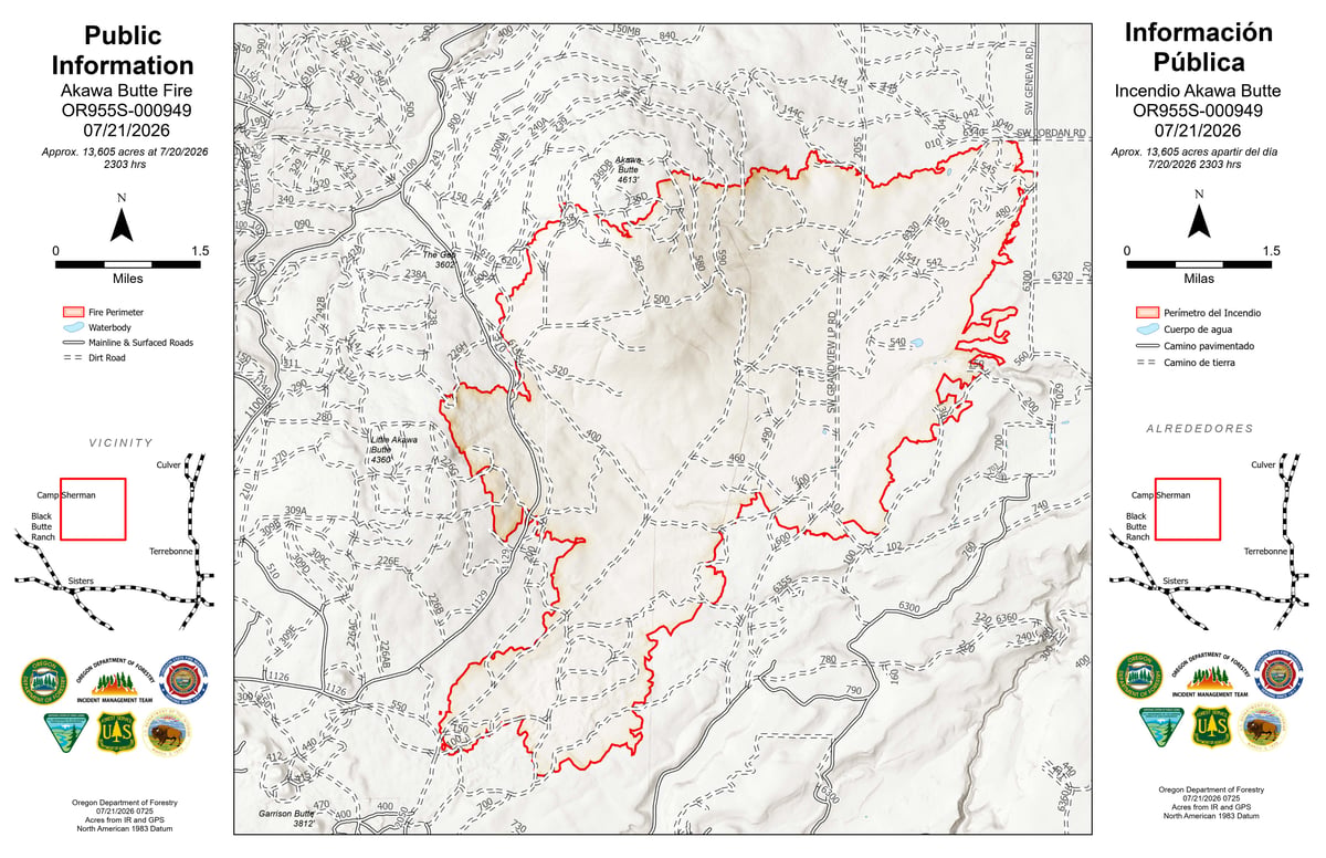 Akawa Butte Fire PIO map 7-21-2026