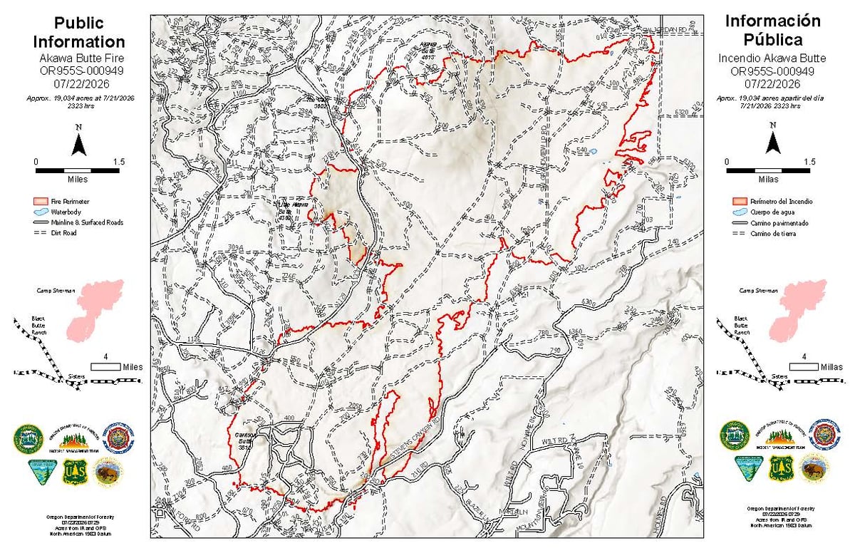 Akawa Butte Fire PIO map 7-22-2026