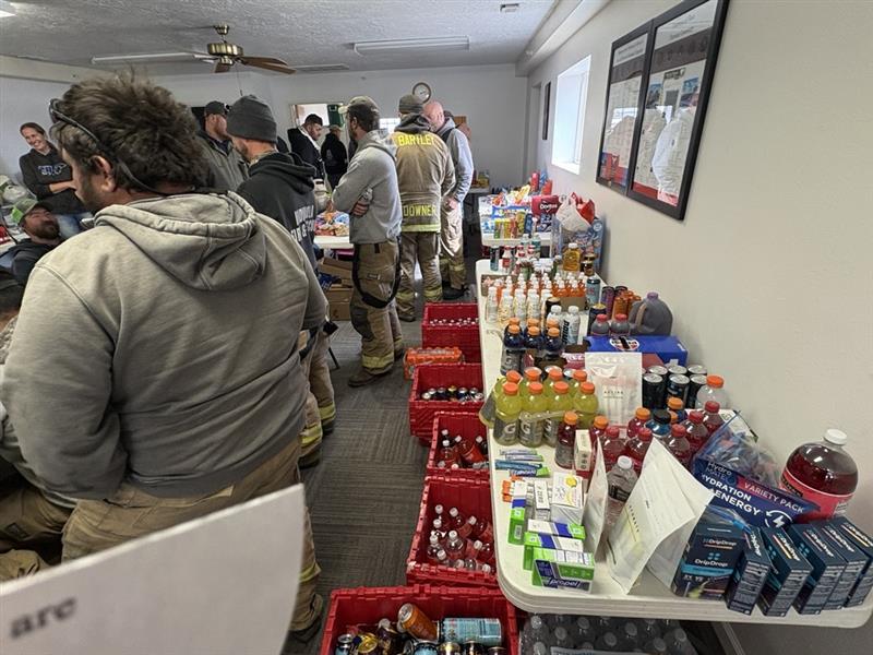 Farnam Volunteer Fire Department Packed with Drinks and Snacks
