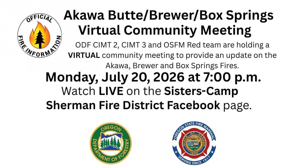 Akawa Butte-Brewer-Box Springs Virtual Community Meeting flyer