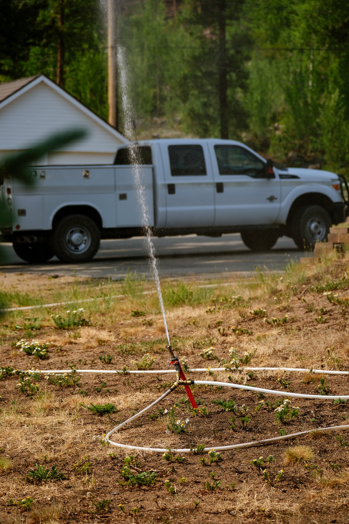 Willow Fire infrastructure prepping with sprinklers