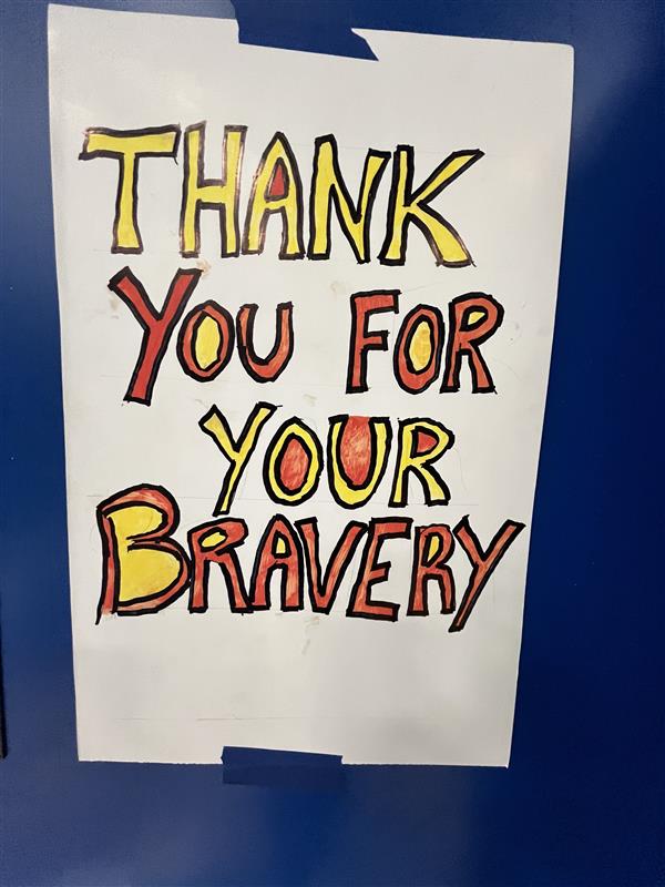 Thank You Sign Lifts Firefighter Morale