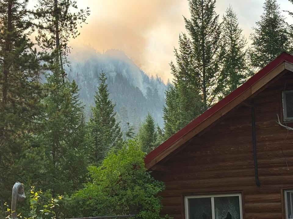 View of Olive Butte fire