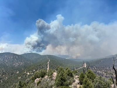 Grapevine Fire on June 26, 2026, Clover Mountain Wilderness Area