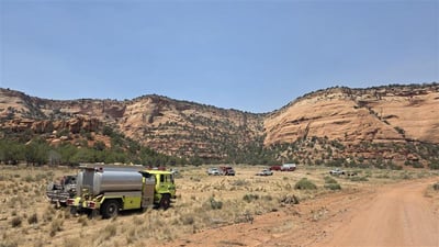 Fire Crews Working Near Little Delores Road, Wednesday, July 1