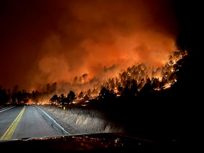 Active fire behavior on March 12