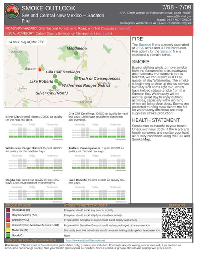 Sacaton Fire Smoke Outlook 07-08-2026