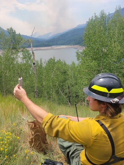 Lookout Justin Kirsch in Div P on the Gold Mountain Fire July 19, 2026