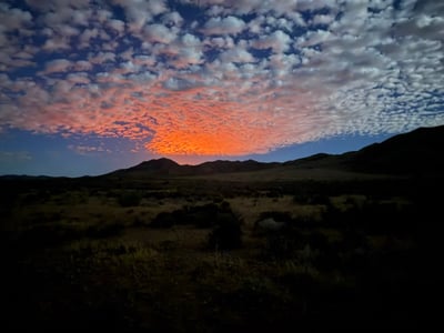 Grapevine Fire Glow From Kane Springs Fire
