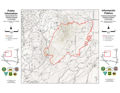 Akawa Butte Fire PIO map 7-20-2026
