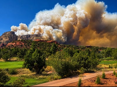 Fire Above Seven Canyons July 1, 2026