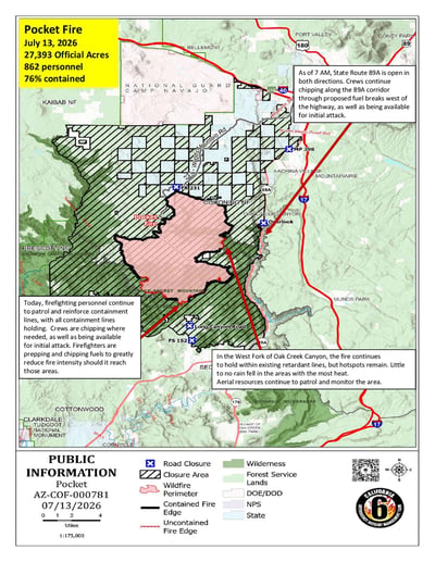 Pocket Fire Activity Map 07-13-2026