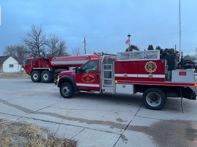 Firefighting Equipment Parked at Morning Briefing