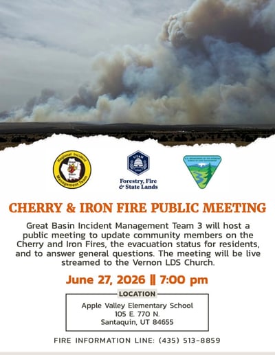 Iron and Cherry Fire Public Meeting on Saturday, June 27