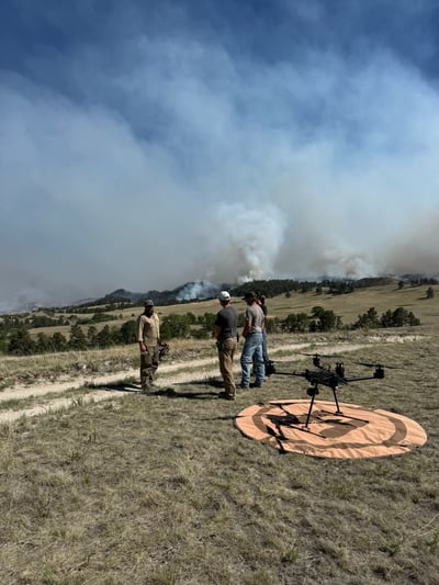 UAS Module with Smoke in the Background