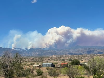 Sacaton Fire from Buckhorn, on U.S. Route 180 (07-01-2026)