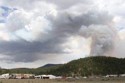 Smoke from Bear Fire Visible from Incident Command Post
