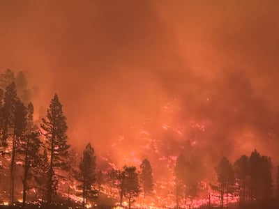 Evening of March 12 on the Qury Fire.