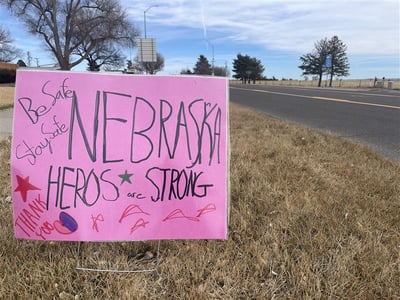 Thank You Signs in Oshkosh Keep Firefighter&#039;s Morale High