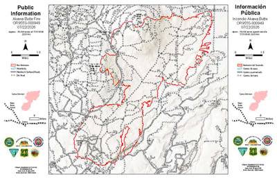 Akawa Butte Fire PIO map 7-22-2026