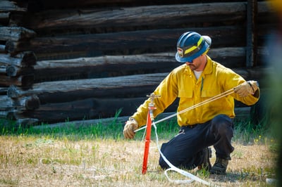 Sprinkler installation on Willow Fire
