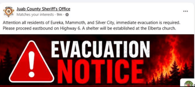 Juab County Evacuation Notice