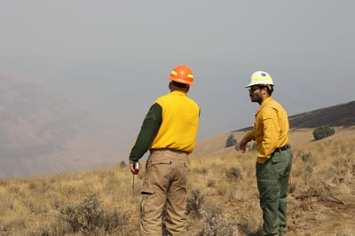 Personnel Viewing the Porcupine Ridge Fire Area
