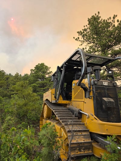 Bulldozer on the Aspen Acres Fire