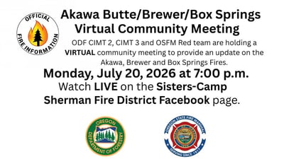 Akawa Butte-Brewer-Box Springs Virtual Community Meeting flyer