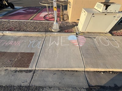 Heartfelt Chalk Thank You Lifts Firefighter Morale
