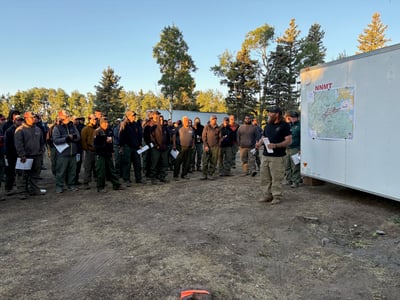Beehive Fire Incident Commander Addresses Crews at July...
