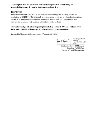 BLM Temporary Emergency Closure - COS06-26-03, page 2