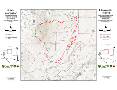Akawa Butte Fire PIO map 7-18-2026
