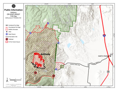 Anthony Fire Public Information Map July 20, 2026