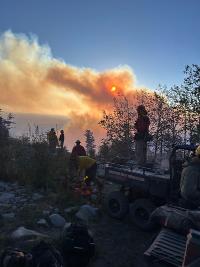 Seven Cabins Fire- Fire Crew Evaluating Area - May 16, 2026